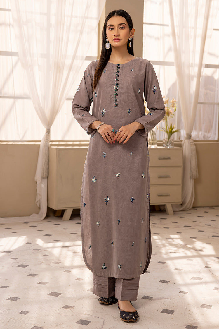 Picture of Ellena - 3-PC Stitched Embroidered Khaddar Suit - Available at Raja Sahib