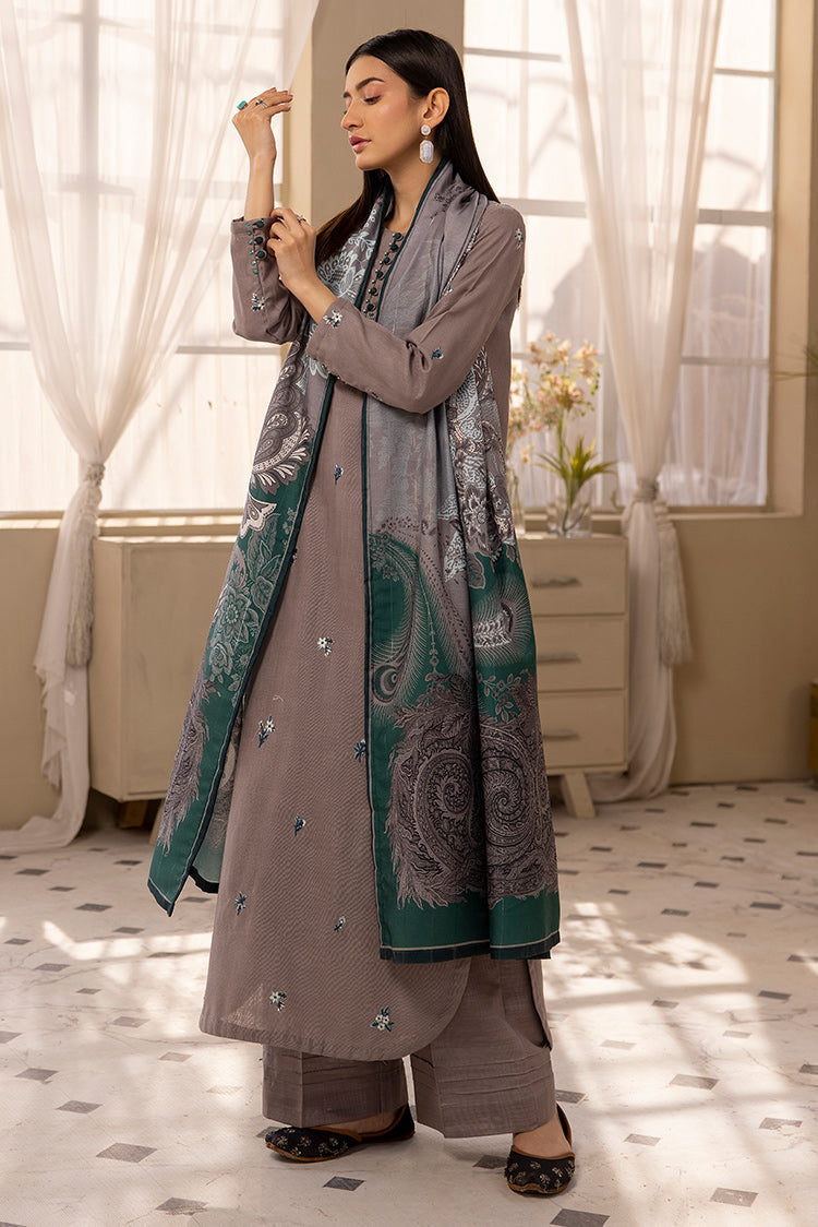 Picture of Ellena - 3-PC Stitched Embroidered Khaddar Suit - Available at Raja Sahib