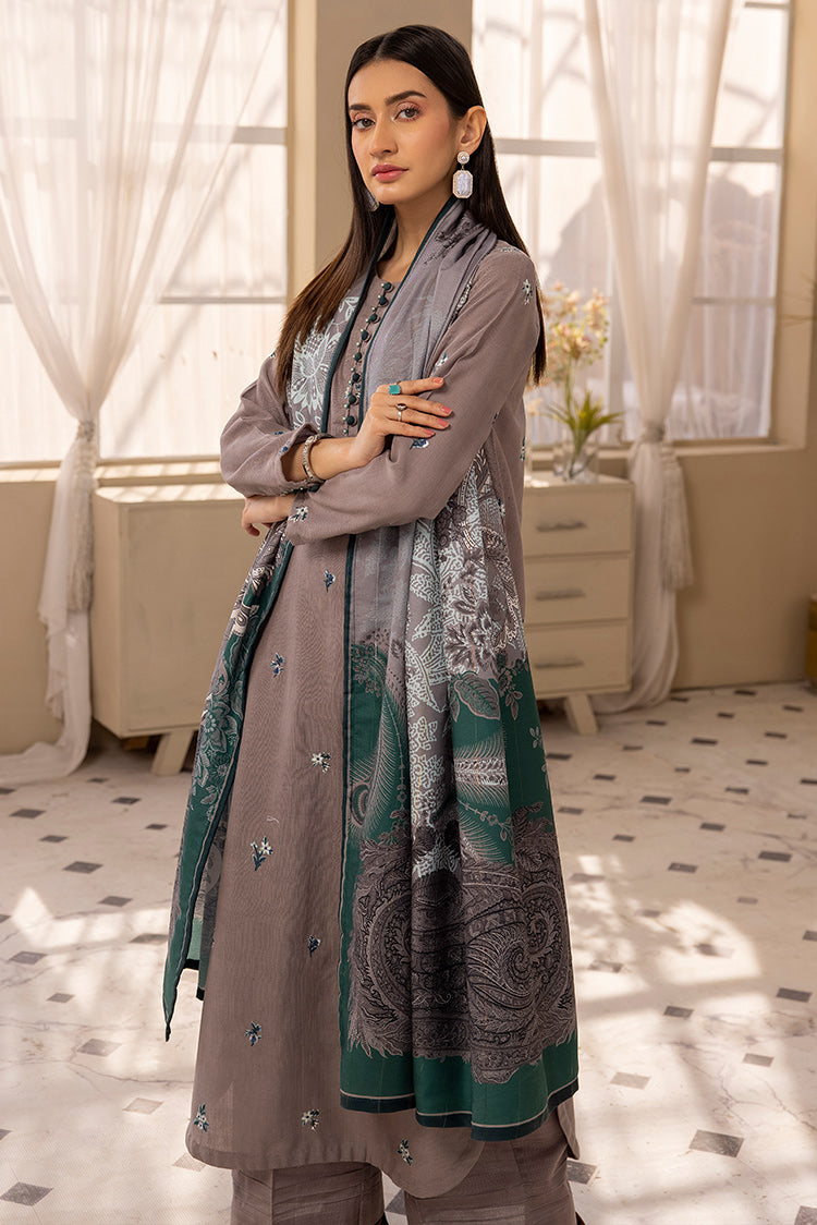 Picture of Ellena - 3-PC Stitched Embroidered Khaddar Suit - Available at Raja Sahib