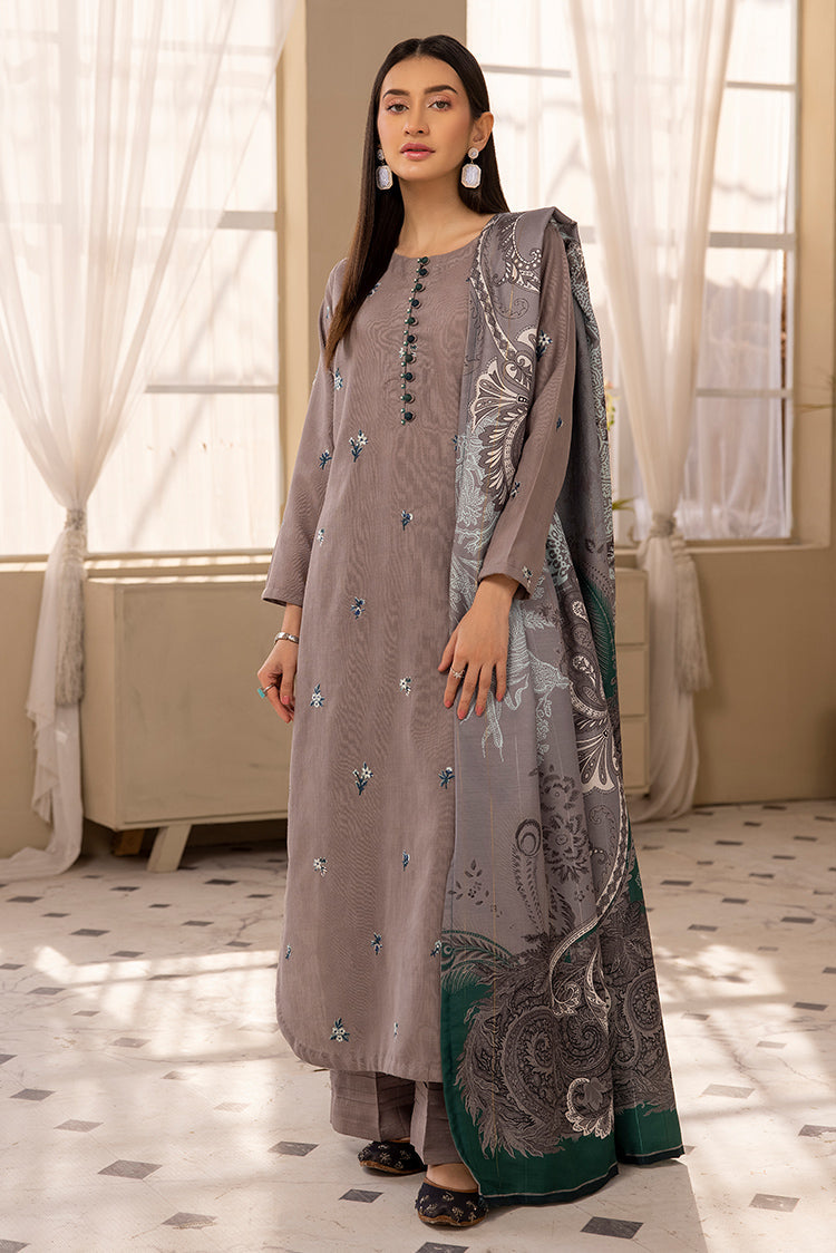 Picture of Ellena - 3-PC Stitched Embroidered Khaddar Suit - Available at Raja Sahib