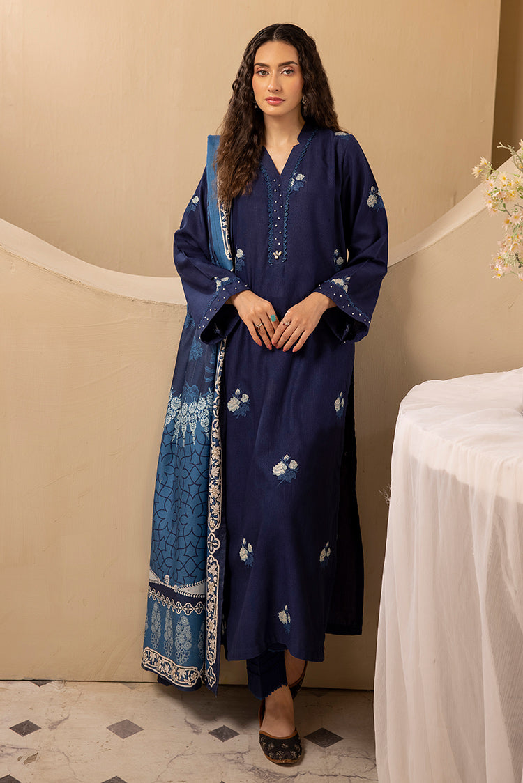 Picture of Ellena - 3-PC Stitched Embroidered Khaddar Suit - Available at Raja Sahib