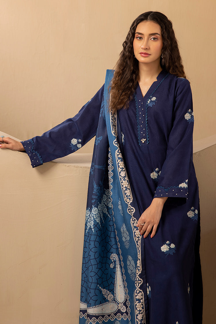Picture of Ellena - 3-PC Stitched Embroidered Khaddar Suit - Available at Raja Sahib