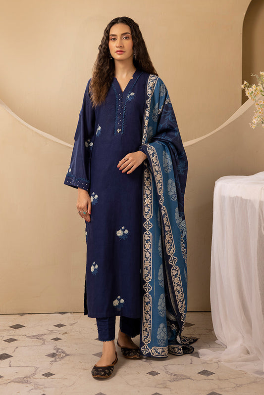 Picture of Ellena - 3-PC Stitched Embroidered Khaddar Suit - Available at Raja Sahib