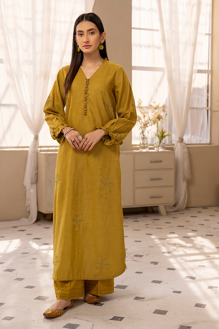 Picture of Ellena - 3-PC Stitched Embroidered Khaddar Suit - Available at Raja Sahib