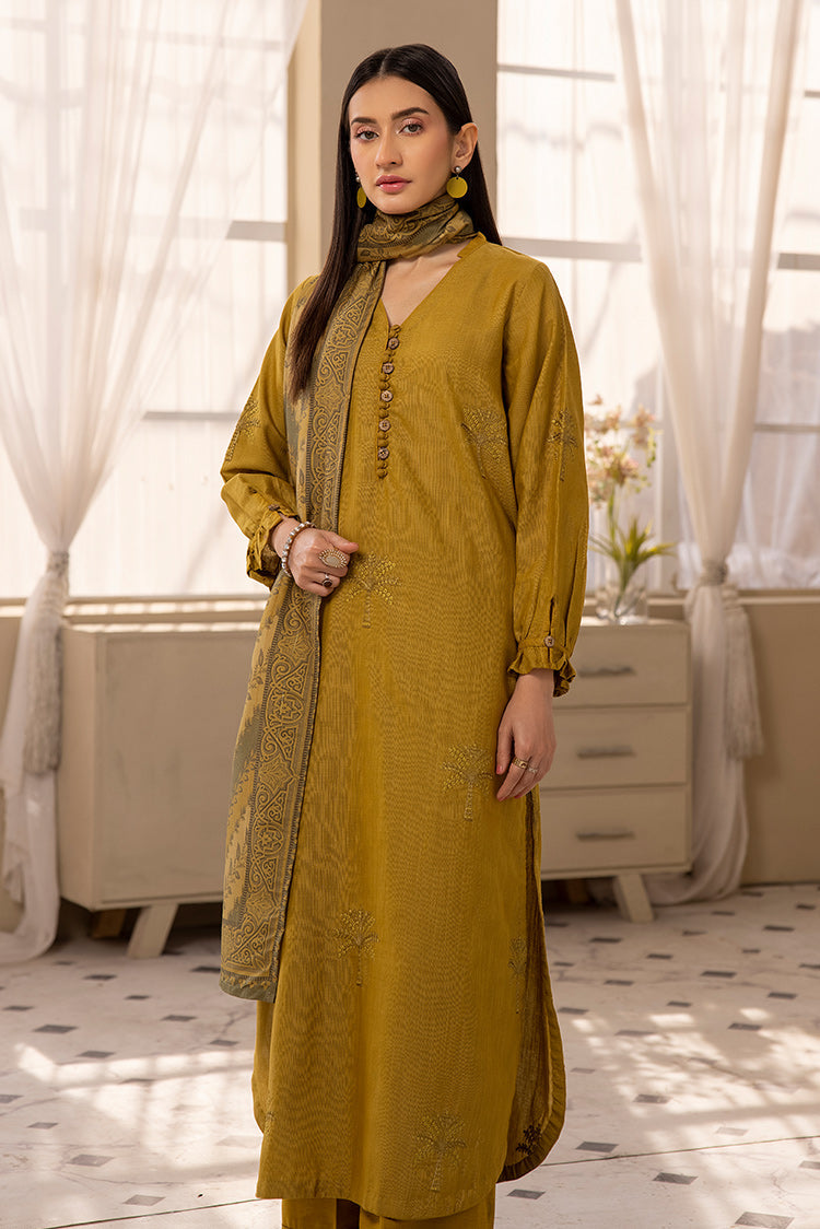 Picture of Ellena - 3-PC Stitched Embroidered Khaddar Suit - Available at Raja Sahib