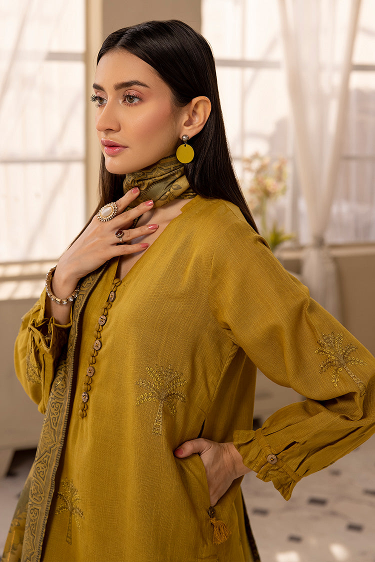 Picture of Ellena - 3-PC Stitched Embroidered Khaddar Suit - Available at Raja Sahib