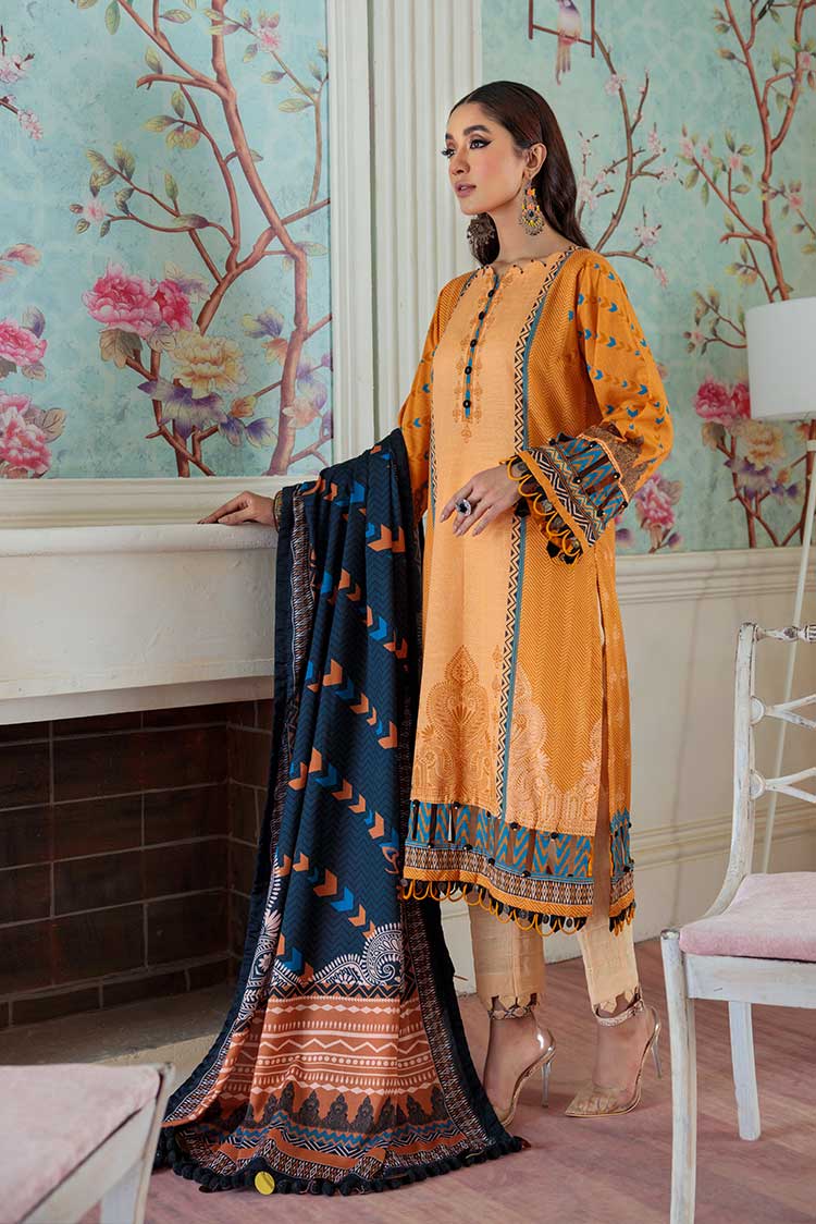 Picture of Ellena - 3-PC Wool Shawl Khaddar Suit - Available at Raja Sahib