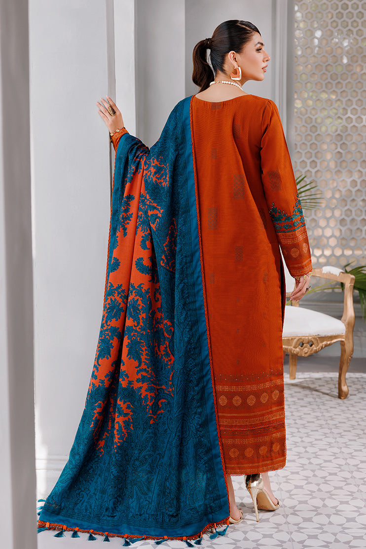 Picture of Ellena - 3-PC Unstitched Digital Printed Jacquard Suit - Available at Raja Sahib