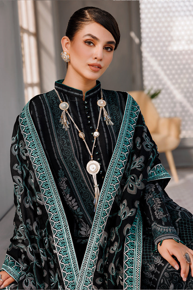 Picture of Ellena - 3-PC Unstitched Digital Printed Jacquard Suit - Available at Raja Sahib