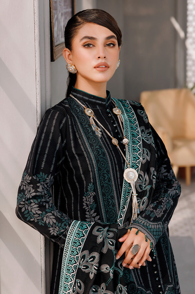 Picture of Ellena - 3-PC Unstitched Digital Printed Jacquard Suit - Available at Raja Sahib