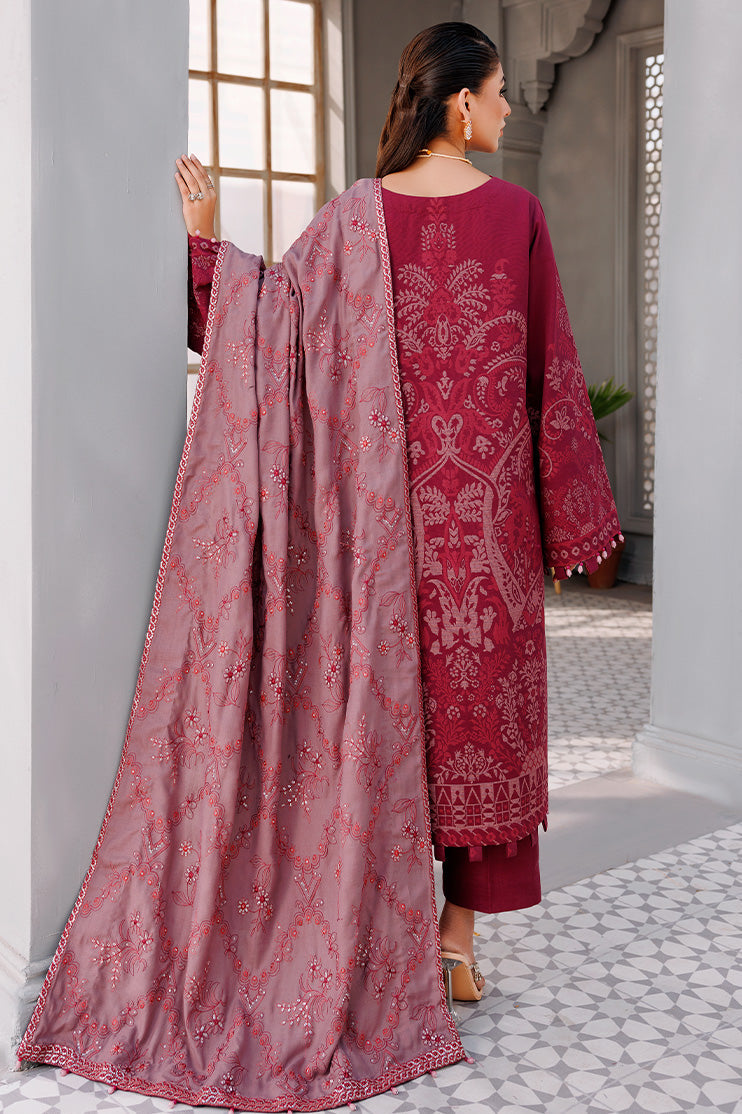 Picture of Ellena - 3-PC Unstitched Digital Printed Jacquard Suit - Available at Raja Sahib