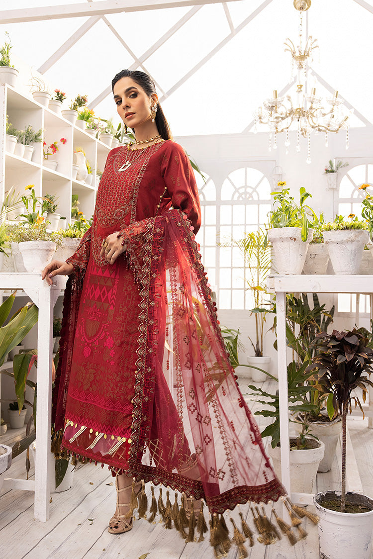 Picture of Ellena - 3-PC Unstitched Digital Printed Jacquard Suit - Available at Raja Sahib