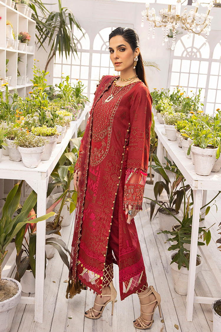 Picture of Ellena - 3-PC Unstitched Digital Printed Jacquard Suit - Available at Raja Sahib