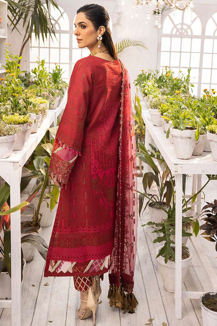 Picture of Ellena - 3-PC Unstitched Digital Printed Jacquard Suit - Available at Raja Sahib