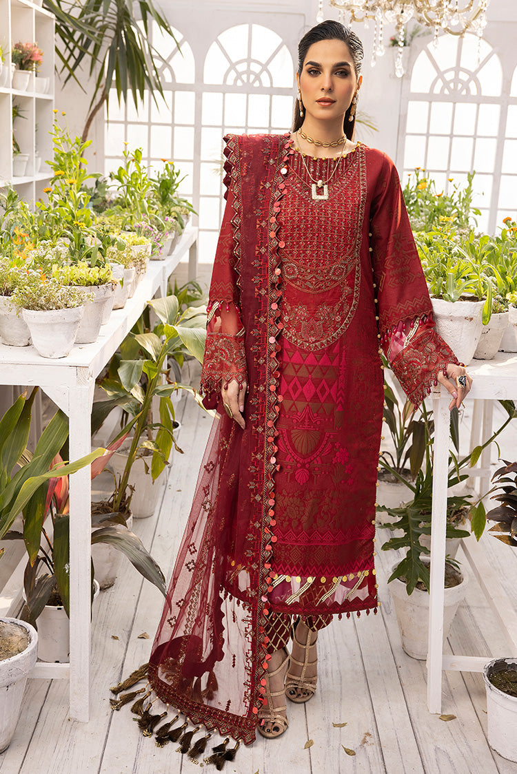 Picture of Ellena - 3-PC Unstitched Digital Printed Jacquard Suit - Available at Raja Sahib
