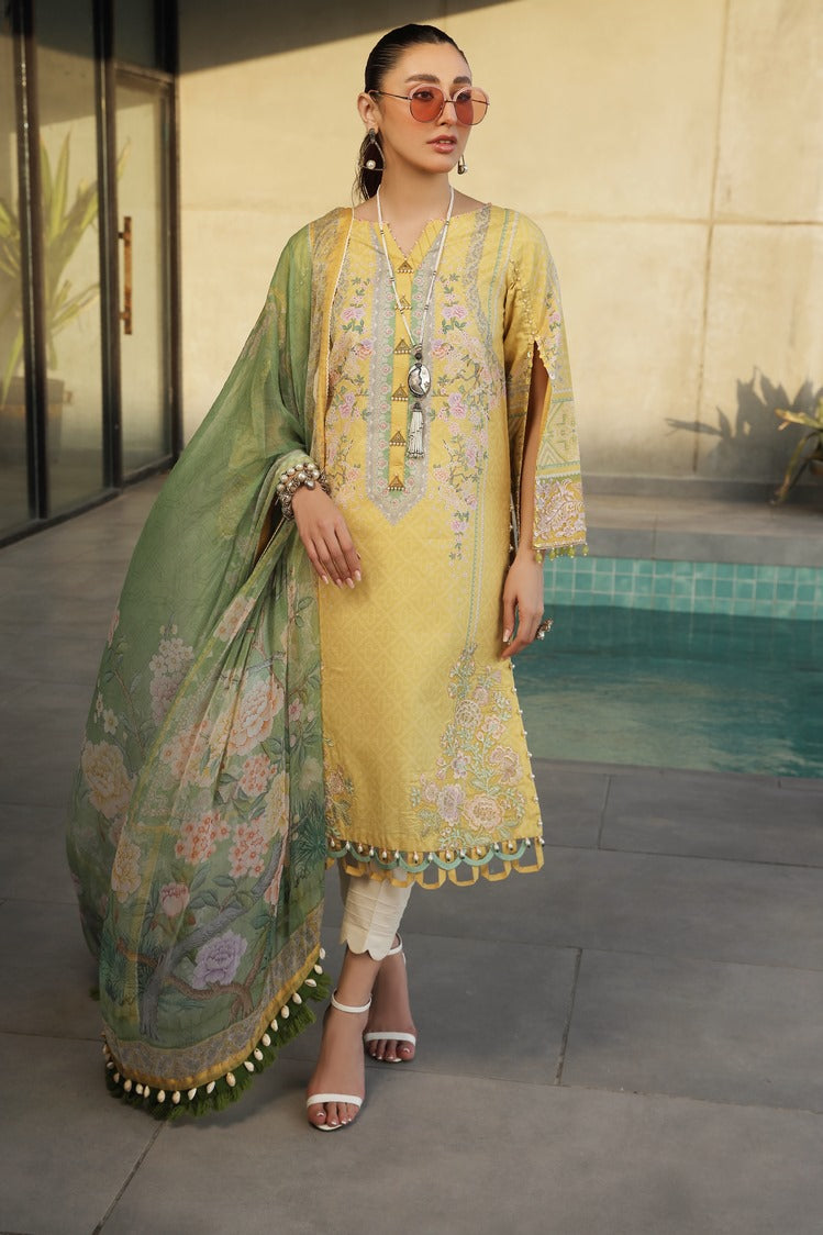 Picture of Ellena - 3-PC Unstitched Digital Printed Lawn Suit - Available at Raja Sahib
