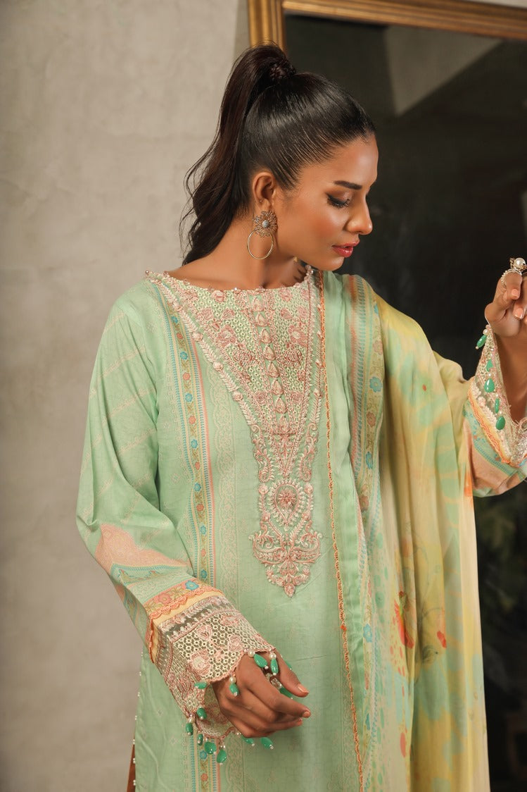 Picture of Ellena - 3-PC Unstitched Digital Printed Lawn Suit - Available at Raja Sahib