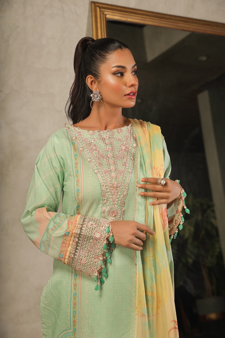 Picture of Ellena - 3-PC Unstitched Digital Printed Lawn Suit - Available at Raja Sahib
