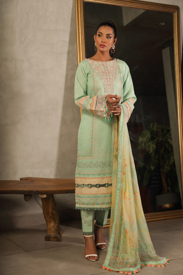 Picture of Ellena - 3-PC Unstitched Digital Printed Lawn Suit - Available at Raja Sahib