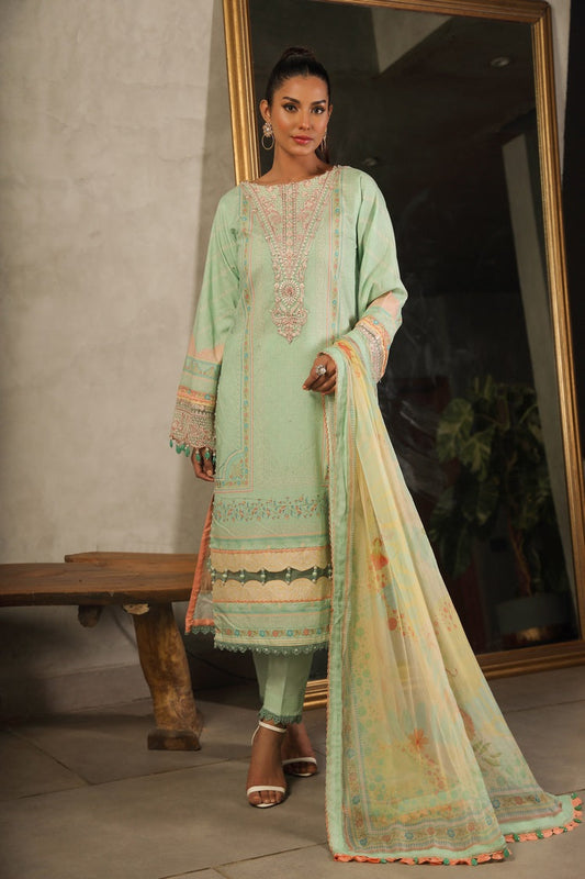 Picture of Ellena - 3-PC Unstitched Digital Printed Lawn Suit - Available at Raja Sahib