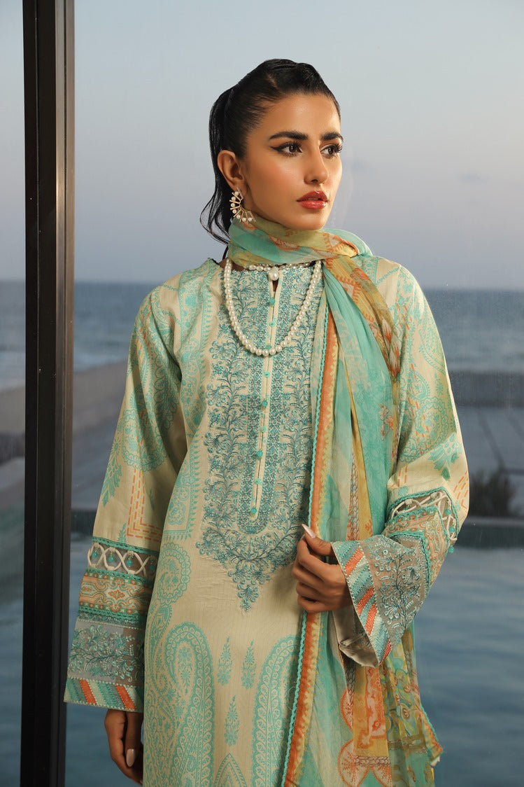 Picture of Ellena - 3-PC Unstitched Digital Printed Lawn Suit - Available at Raja Sahib