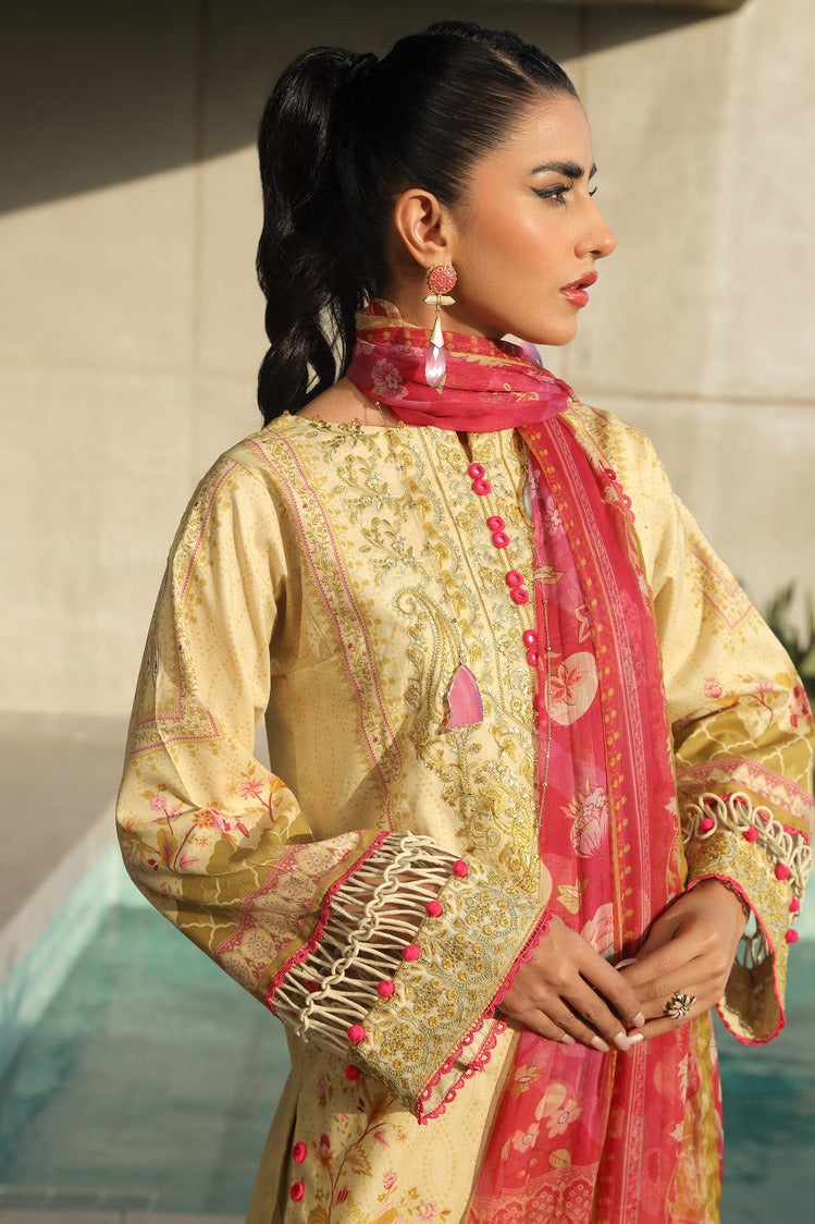 Picture of Ellena - 3-PC Unstitched Digital Printed Lawn Suit - Available at Raja Sahib
