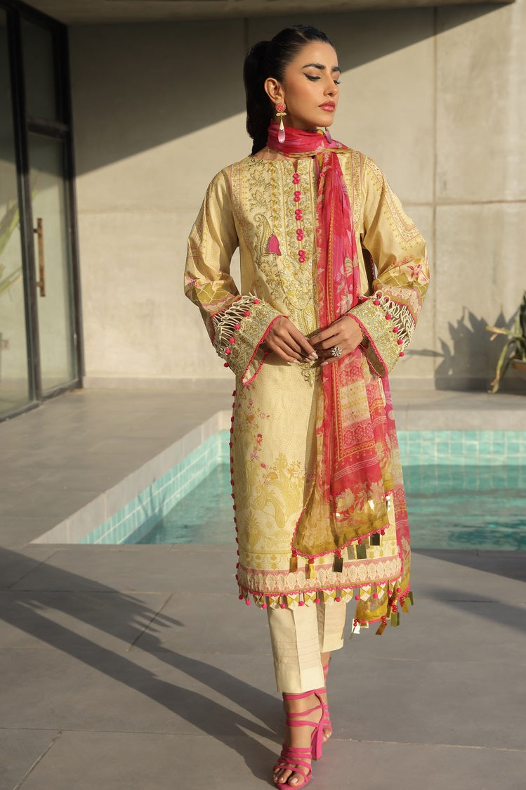 Picture of Ellena - 3-PC Unstitched Digital Printed Lawn Suit - Available at Raja Sahib