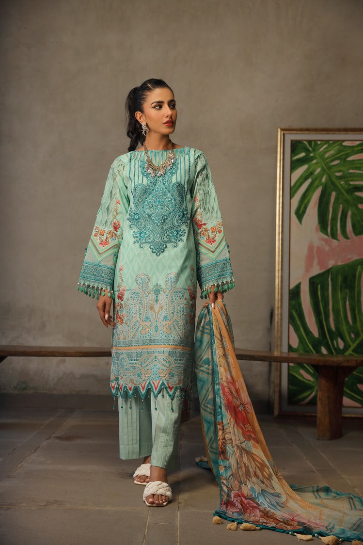 Picture of Ellena - 3-PC Unstitched Digital Printed Lawn Suit - Available at Raja Sahib