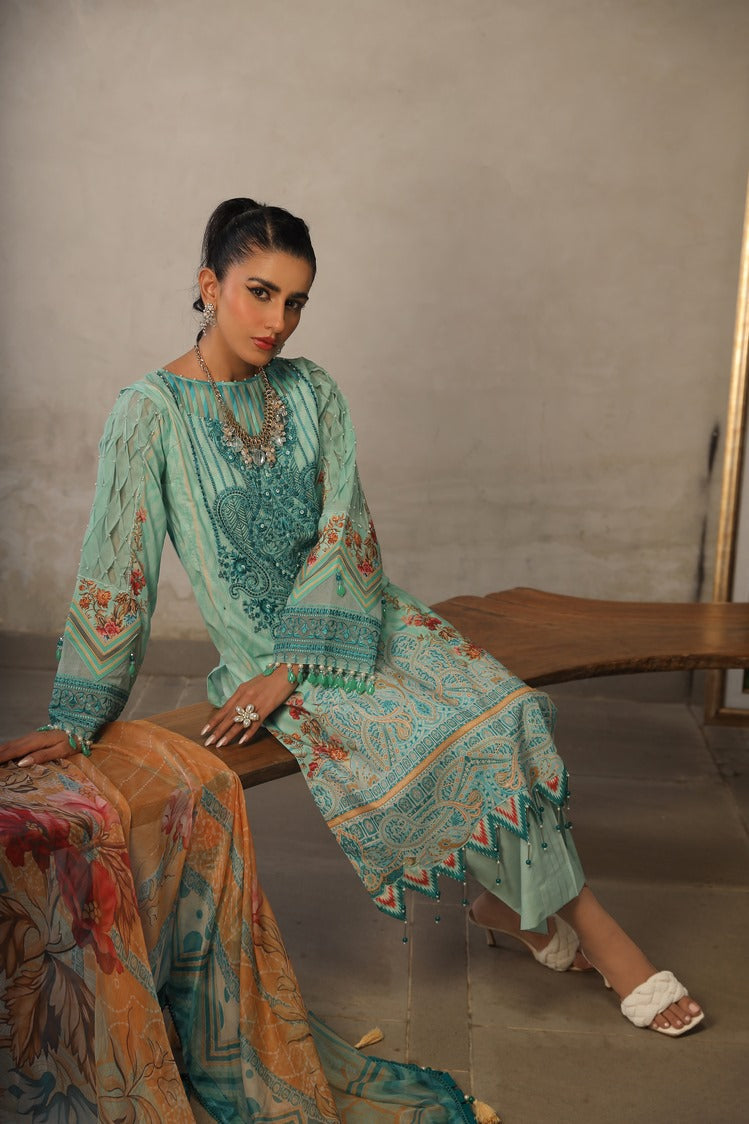 Picture of Ellena - 3-PC Unstitched Digital Printed Lawn Suit - Available at Raja Sahib