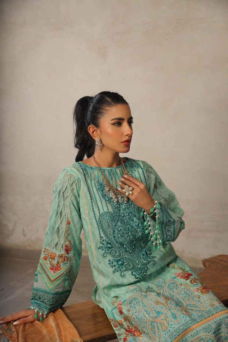 Picture of Ellena - 3-PC Unstitched Digital Printed Lawn Suit - Available at Raja Sahib