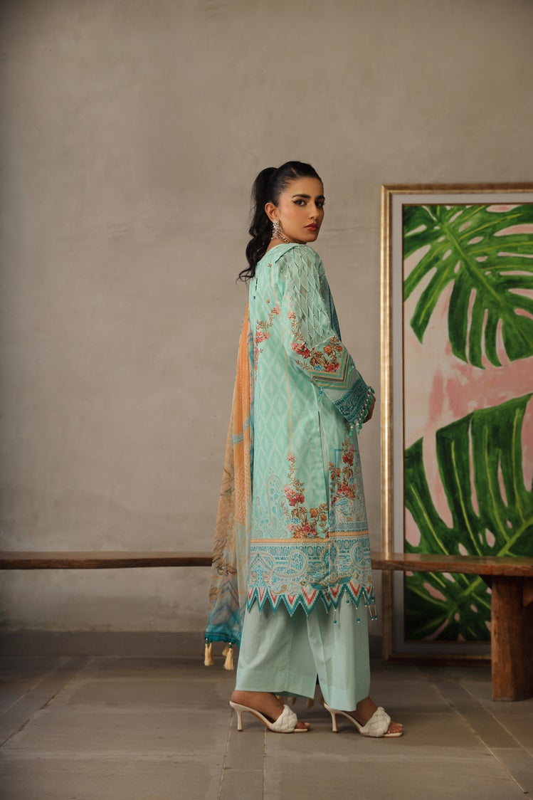 Picture of Ellena - 3-PC Unstitched Digital Printed Lawn Suit - Available at Raja Sahib