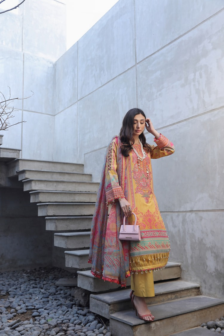 Picture of Ellena - 3-PC Unstitched Digital Printed Lawn Suit - Available at Raja Sahib