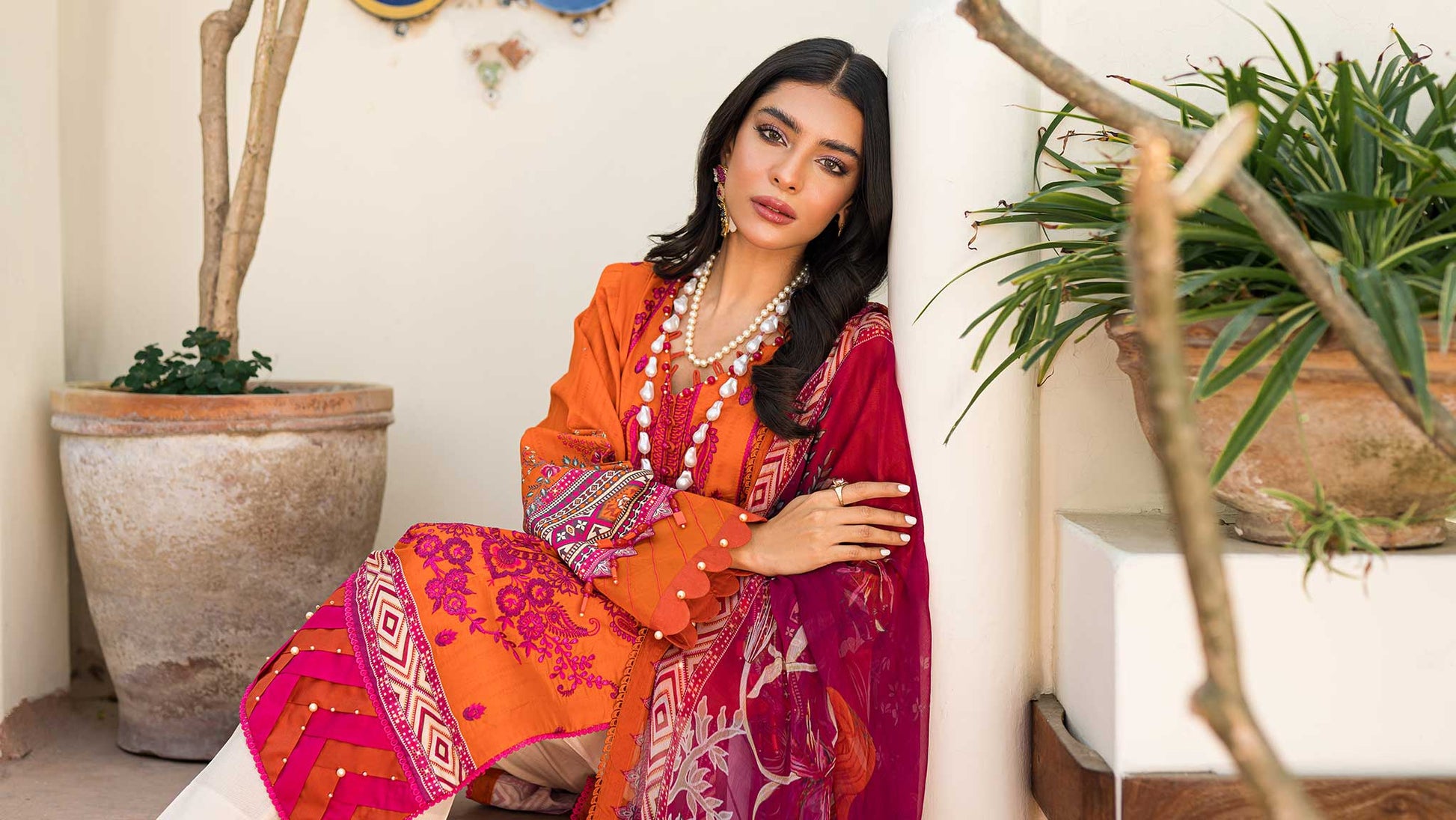 Picture of Ellena - 3-PC Unstitched Digital Printed Lawn Suit - Available at Raja Sahib