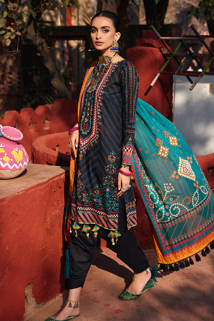 Picture of Ellena - 3-PC Unstitched Digital Printed Lawn Suit - Available at Raja Sahib