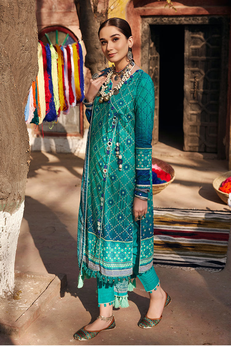 Picture of Ellena - 3-PC Unstitched Digital Printed Lawn Suit - Available at Raja Sahib