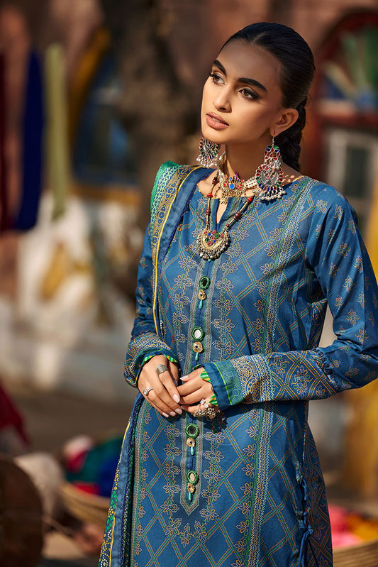 Picture of Ellena - 3-PC Unstitched Digital Printed Lawn Suit - Available at Raja Sahib