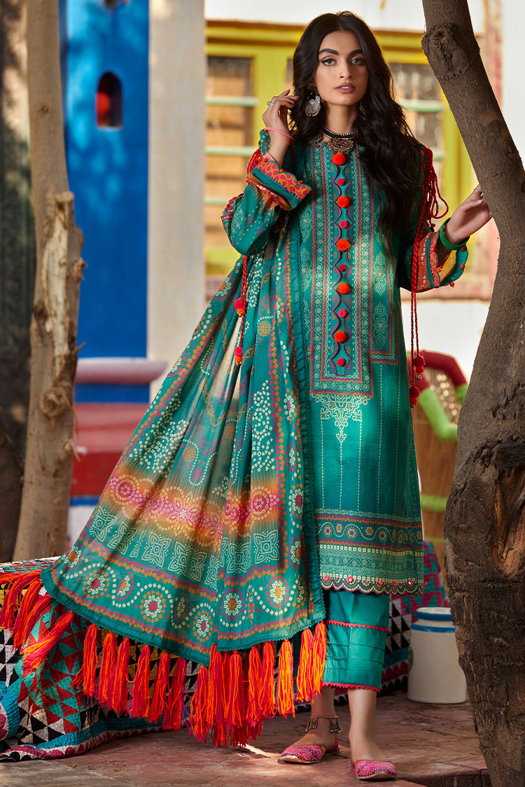 Picture of Ellena - 3-PC Unstitched Chunri Lawn - Available at Raja Sahib