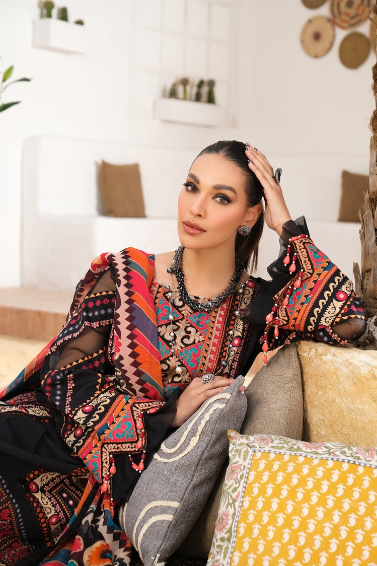 Picture of Ellena - 3-PC Unstitched Digital Printed Lawn Suit - Available at Raja Sahib