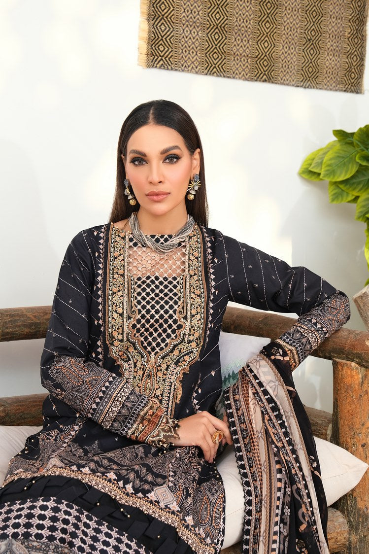 Picture of Ellena - 3-PC Unstitched Digital Printed Lawn Suit - Available at Raja Sahib