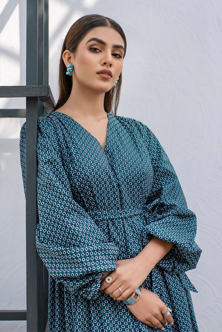 Picture of Fozia Khalid - FK Basics Collection - Gathered Maxi Dress - Available at Raja Sahib