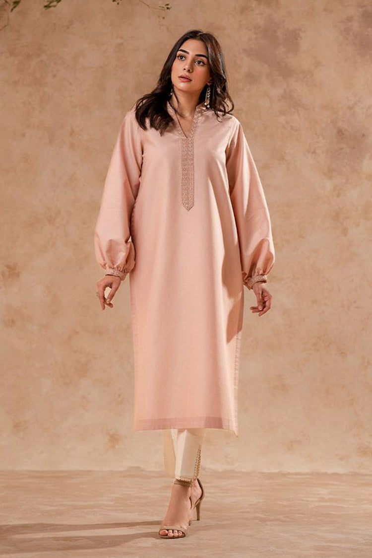 Picture of Fozia Khalid - FK Basics Collection - Dusky Pink Tunic - Available at Raja Sahib