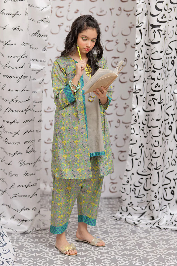 Picture of Senorita - GAC-02182 | GREY & MULTICOLOR | CASUAL 2 PIECE SUIT | COTTON LAWN PRINT - Available at Raja Sahib
