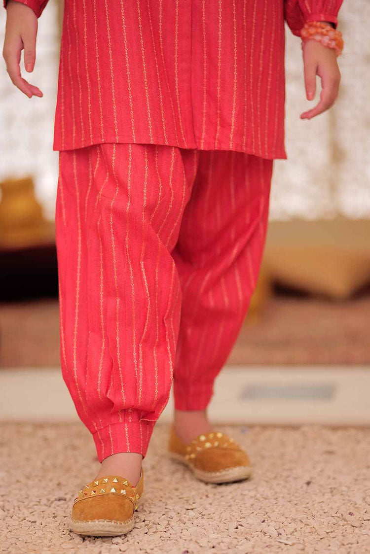 Picture of Senorita - GAC-02509 | Dark Peach & Gold | Casual 2 Piece Suit | Karandi Fabric - Available at Raja Sahib