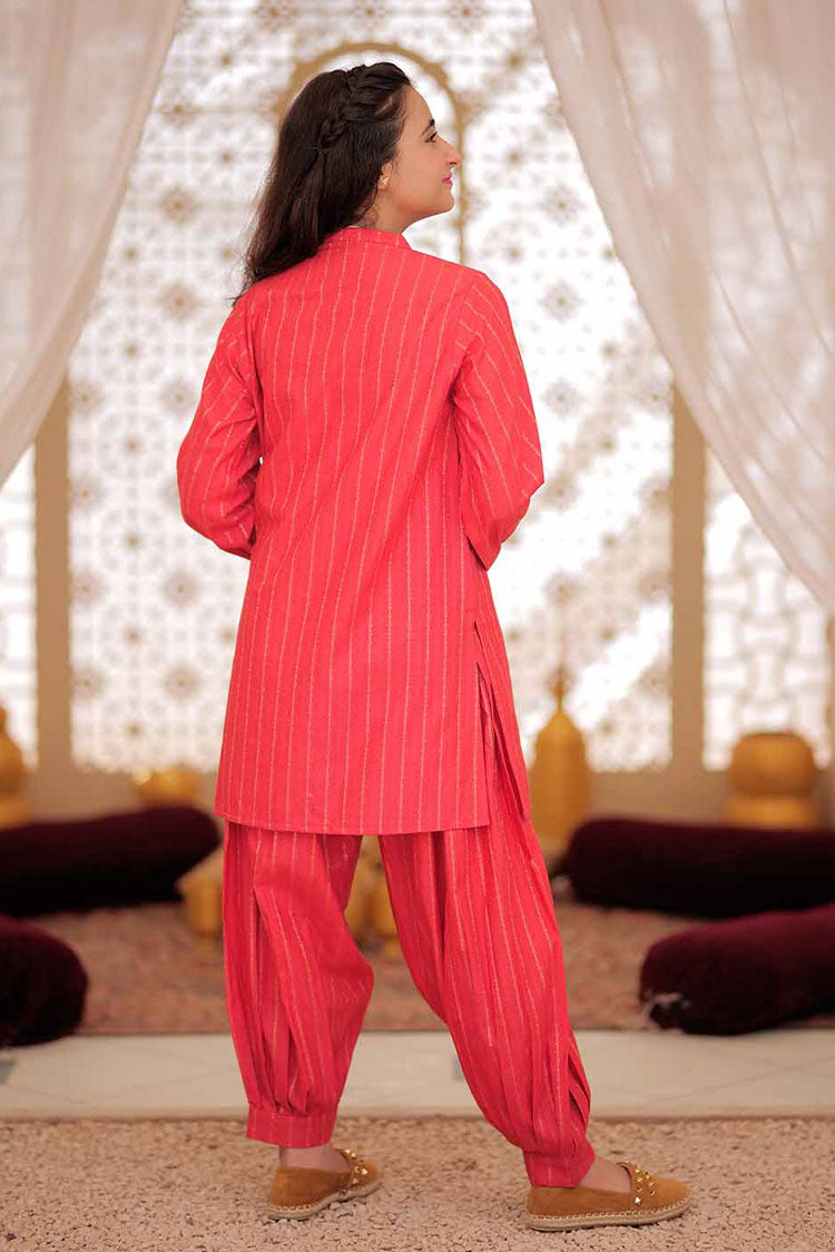 Picture of Senorita - GAC-02509 | Dark Peach & Gold | Casual 2 Piece Suit | Karandi Fabric - Available at Raja Sahib
