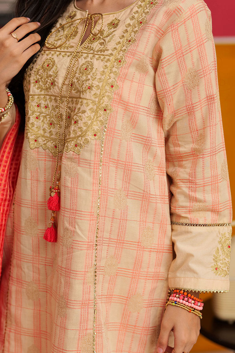 Picture of Senorita - GBD-02191 | Fawn & Multicolor | Casual 3 Piece Suit  | Cotton Yarn dyed - Available at Raja Sahib