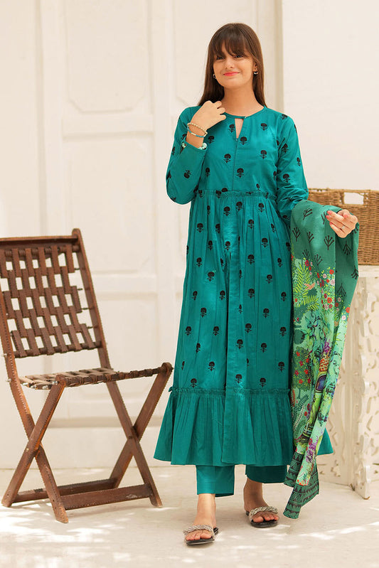 Picture of Senorita - GAD-02196 | Multicolor | Casual 3 Piece Suit  | Cotton Plain Embroidery - Available at Raja Sahib