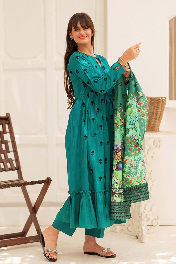 Picture of Senorita - GAD-02196 | Multicolor | Casual 3 Piece Suit  | Cotton Plain Embroidery - Available at Raja Sahib