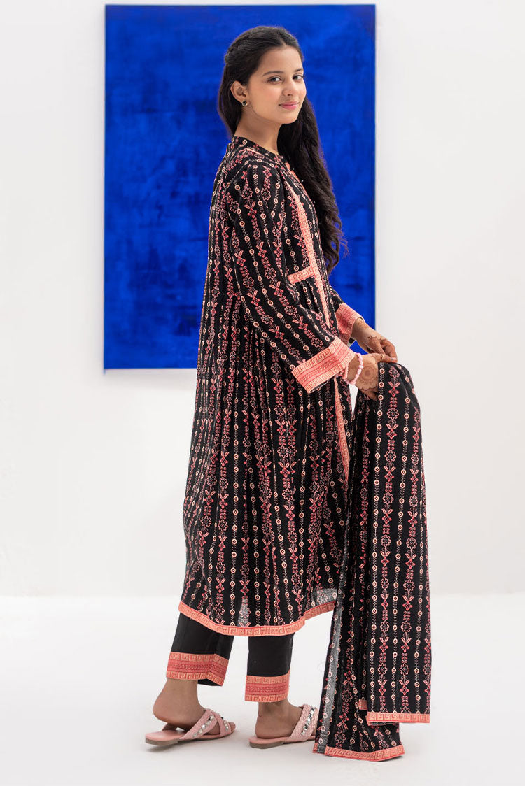 Picture of Senorita - GAD-02370 | Black &  Multicolor  | Casual 3 Piece Suit | Cotton Khaddar Printed - Available at Raja Sahib