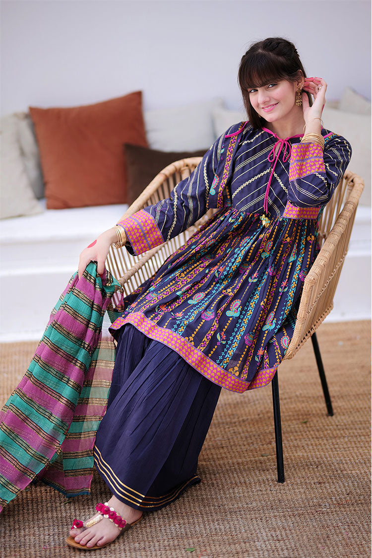 Picture of Senorita - GBD-02306 | Grey & Multicolor | Casual 3 Piece Suit  | Cotton Gold Printed Lawn - Available at Raja Sahib