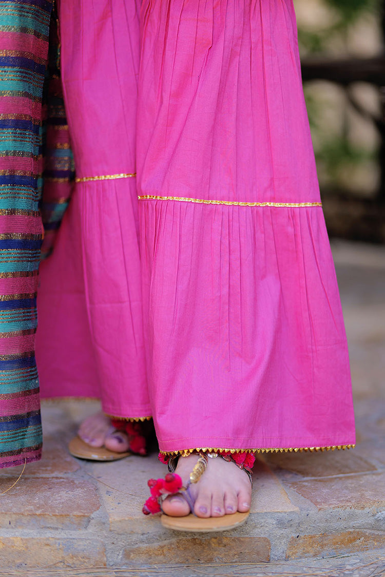 Picture of Senorita - GBD-02324 | T.Pink & Multicolor | Casual 3 Piece Suit  | Cotton Gold Printed Lawn - Available at Raja Sahib